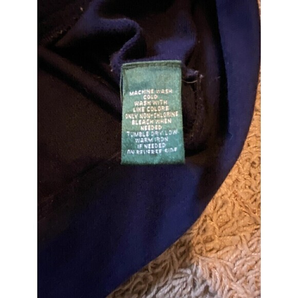 LAUREN RALPH LAUREN Active Jacket Coat Blue Gold Crest Zip Up Top Size Large - Picture 10 of 10